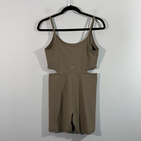 Old Navy Women Green Cut Out Sides Powersoft Workout Romper Size M - Picture 1 of 5